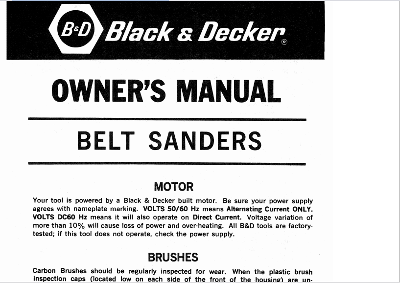 Black & Decker BR300 Belt Sander (Type 1) Parts and Accessories at